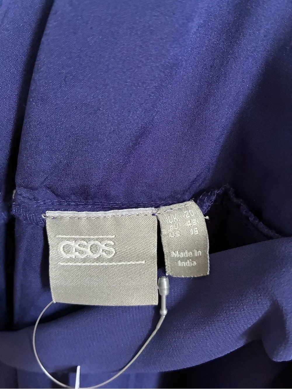 NWT ASOS Deep Navy Embroidered Wrap Kimono Dress with Tie Waist - Size 16 - Picture 11 of 12